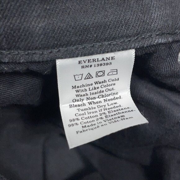 Everlane Jeans Womens 26 Regular Black Wash Skinny Fit Ankle Denim‎ Stretch - Picture 8 of 11